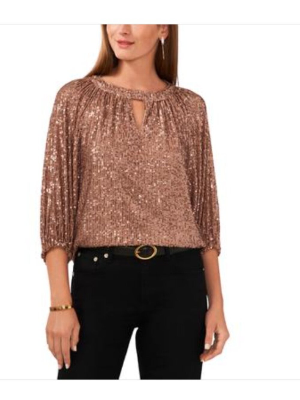 Vince Camuto Women's Keyhole Detail Raglan Sleeve Top - Foxtrot